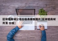 区块链商城公司价格表模板图片[区块链商城开发 价格]