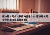 区块链公司会计制度内容是什么[区块链公司会计制度内容是什么呢]